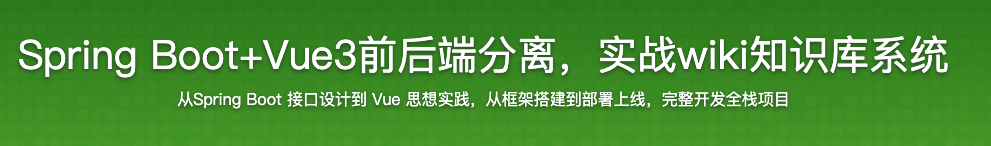 Spring Boot+Vue3前后端分离，实战wiki知识库系统【完结】