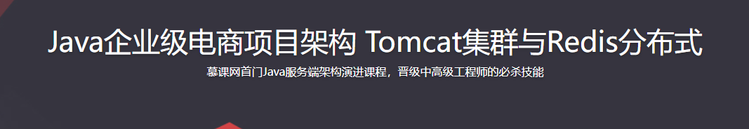 Java企业级电商项目架构 Tomcat集群与Redis分布式【完结】