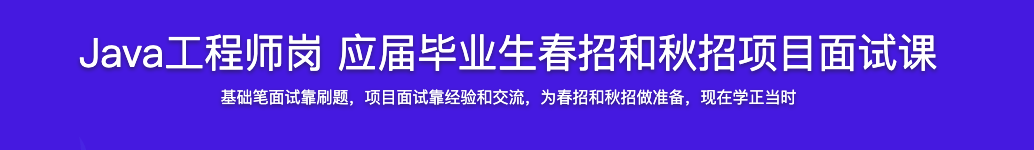 Java工程师岗 应届毕业生春招和秋招项目面试课【完结】
