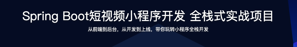Spring Boot短视频小程序开发 全栈式实战项目【完结】