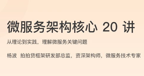微服务架构核心 20 讲