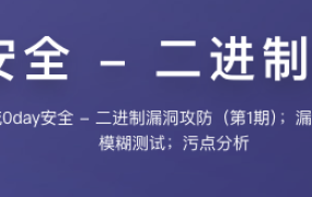 系统0day安全 – 二进制漏洞攻防（第1期）【完结】