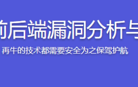 Web前后端漏洞分析与防御【完结】