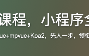 mpvue课程，小程序全栈开发【完结】